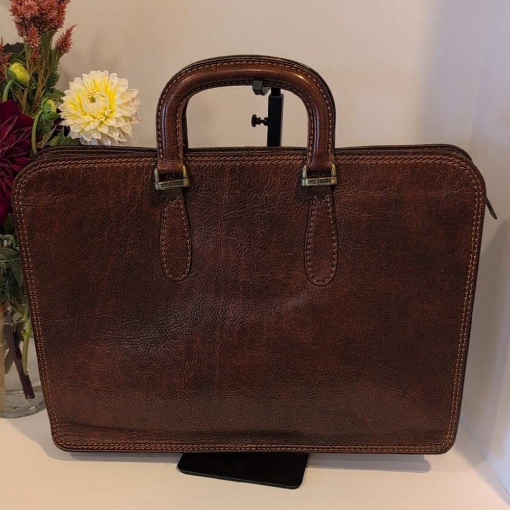 The Bridge - Brown Leather Briefcase Good Used Condition - Picture 4 of 13